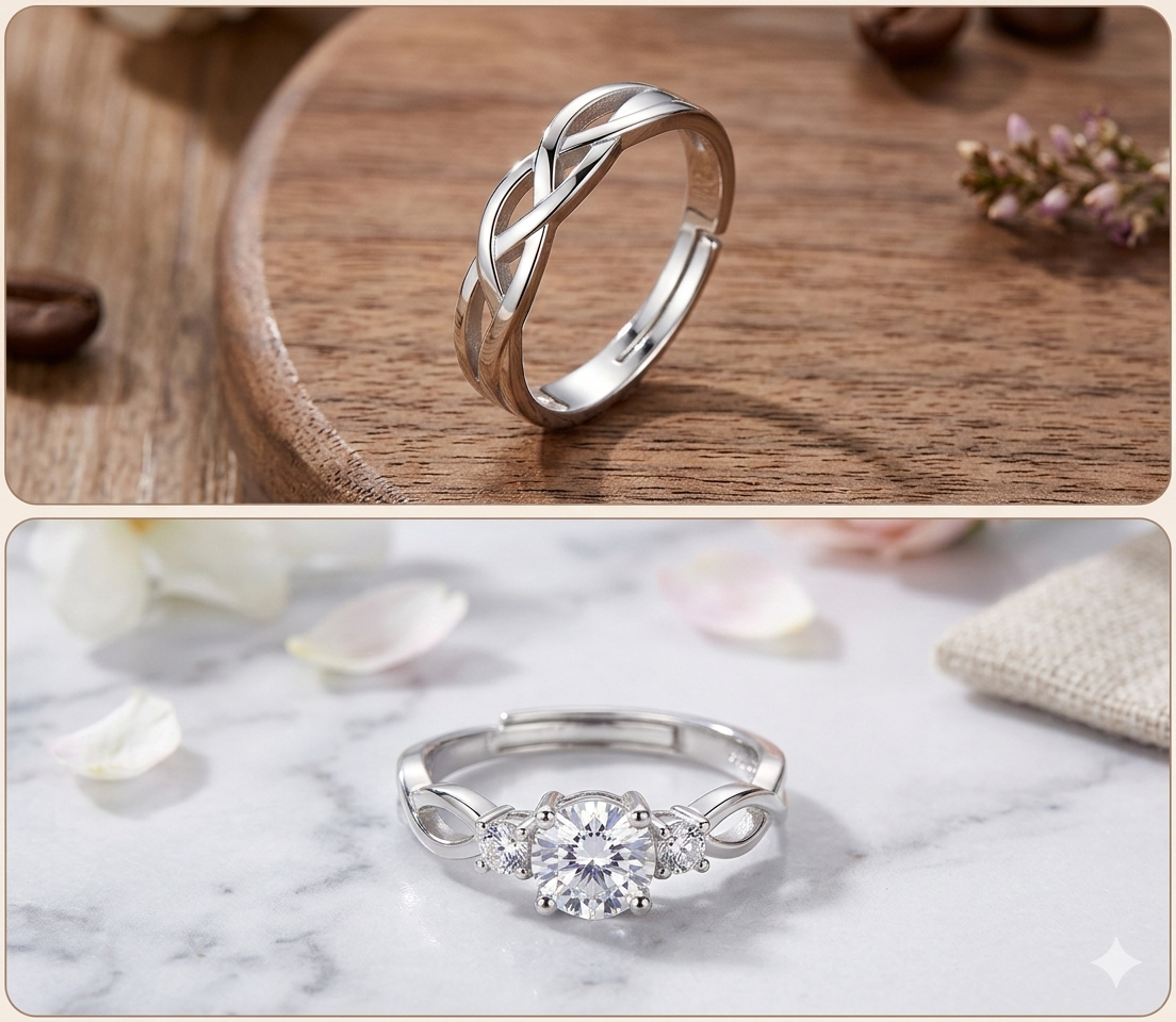 Infinity Moissanite Engagement Ring