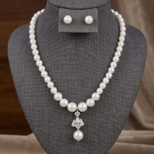 Modern Rhodium-Plated Zig-Zag Set